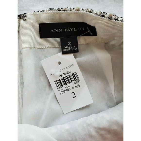 NWT Ann Taylor Skirt SZ 2 White Peplum Short Business Career - Picture 2 of 7